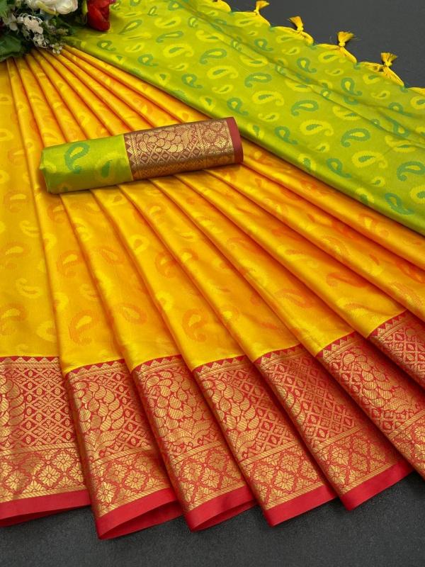 Aab Tansui Mango Kanjeevaram Soft Silk Saree Collection